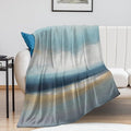 Fashion Gradient Blanket, Modern Art Abstract Blue Sea View Painting Strokes by Unknown