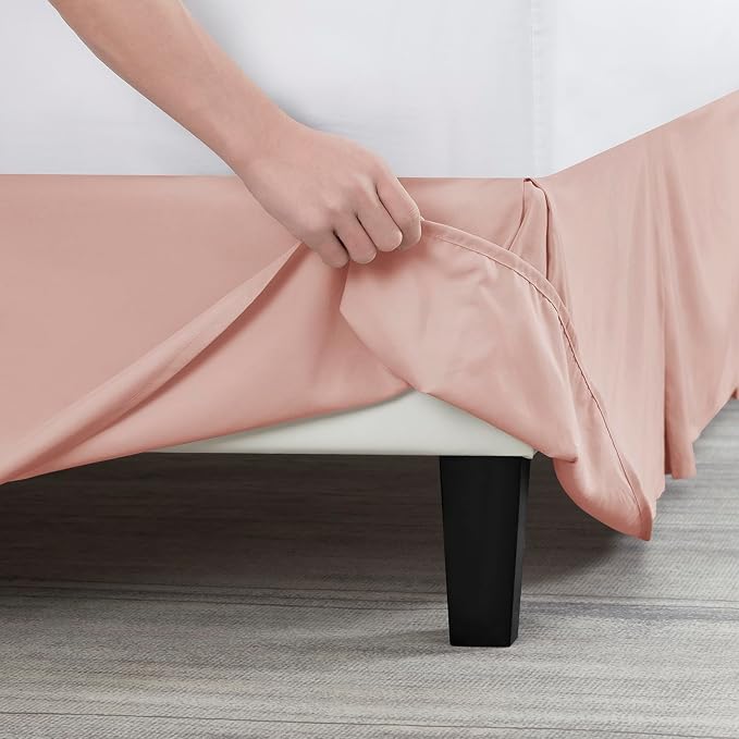 Nestl Peach Beige Bed Skirt Cal King Size - Image 5