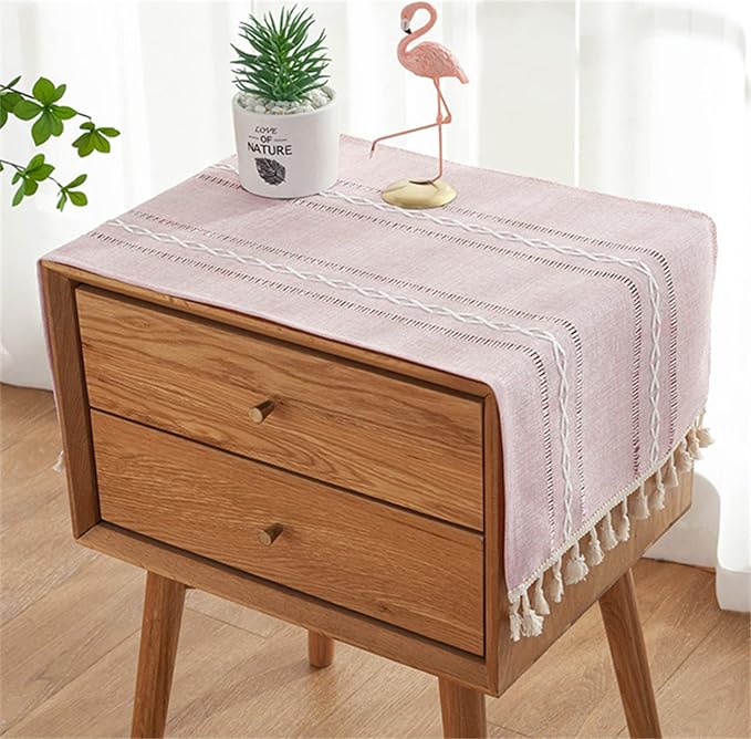 Simple Bedside Table Tassel Cover Cloth, Tablecloth Cover Towel, Suitable by Tablecloth
