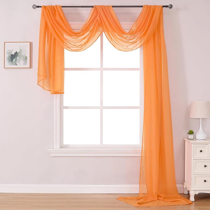DONREN Coral Orange Window Scarf by DONREN