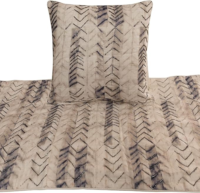 The HomeCentric King Queen Twin Grey Handmade CA King 86"x18" Bed Runner - Image 2