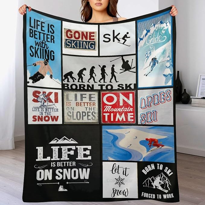 Skiing Throw Blanket for Lovers - Image 5