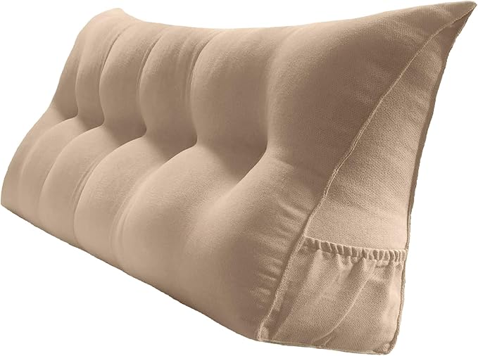 Triangular Reading Bed Rest Pillow Large Bolster Cushion Headboard Backrest by PEACHWELL
