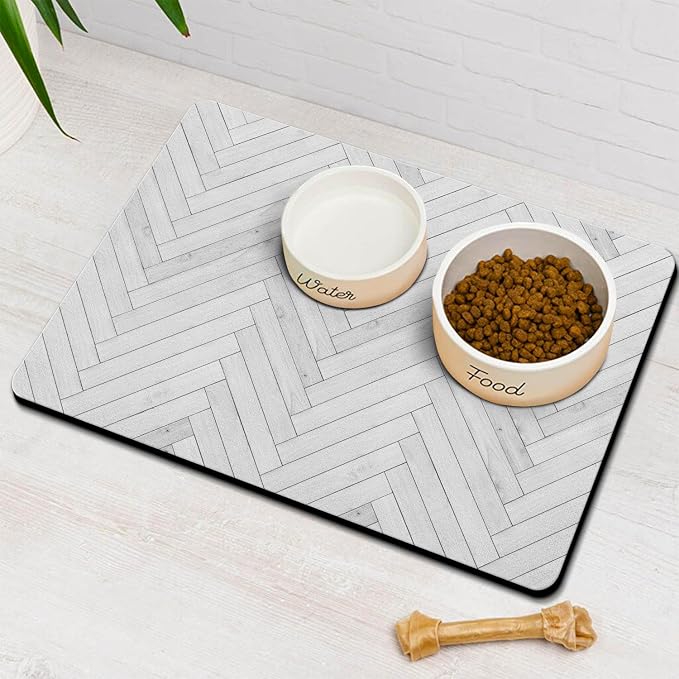 Dog Food Mats for Floors Absorbent, Pet Cat Food Mat by Ayiashiab