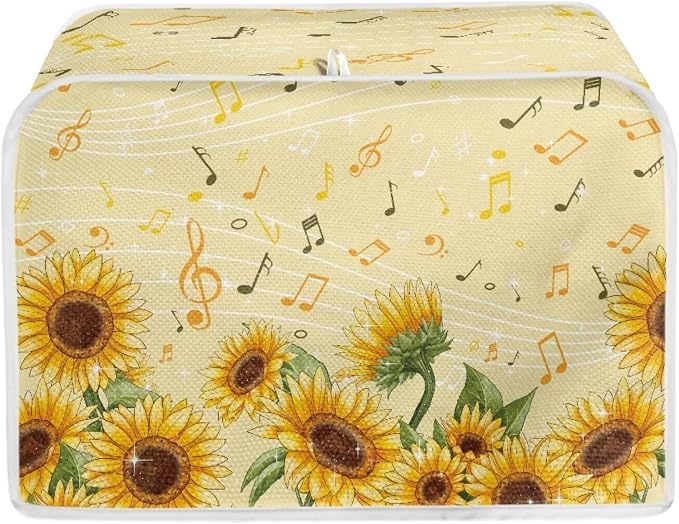 Sunflower Music A Print Bread Maker Cover, Anti Dust Fingerprints Toaster Covers by Baxinh