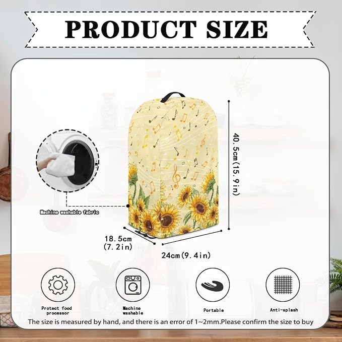 Blender Covers Kitchen Appliance Dust Cover Music Notes Sunflower Blender - Image 5