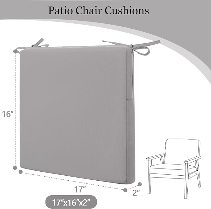 idee-home Outdoor Chair Cushions Set of 4, Dining Chair Pads - Image 7