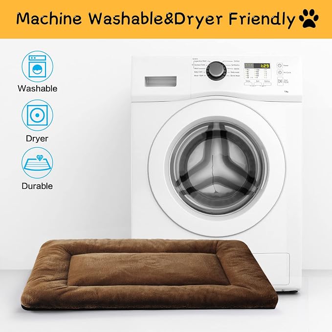 VERZEY Dog Bed, Ultra Soft Faux Fur Dog Crate Pad - Image 5