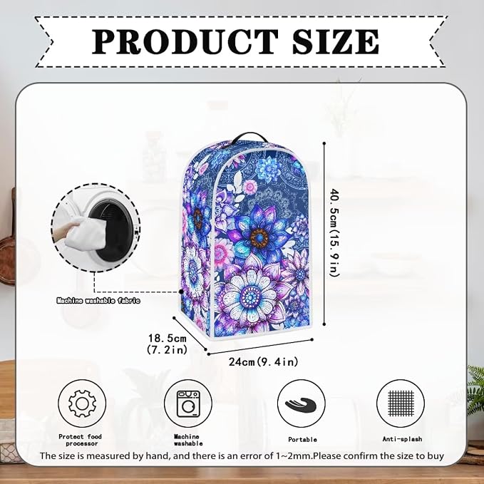 Bright Blossoms Toaster and Blender Cover Set Boho Mandala Floral Small - Image 4