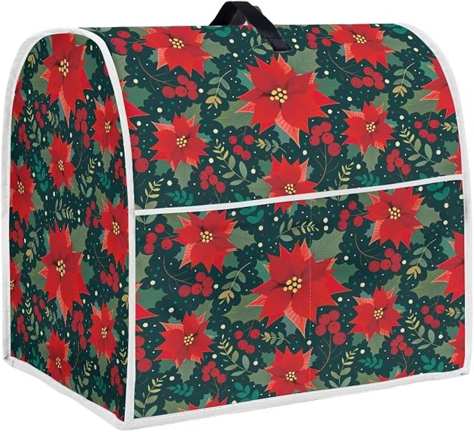 Christmas Stand Mixer Cover Dust Protective Poinsettia Stand Mixer Covers by HUISEFOR