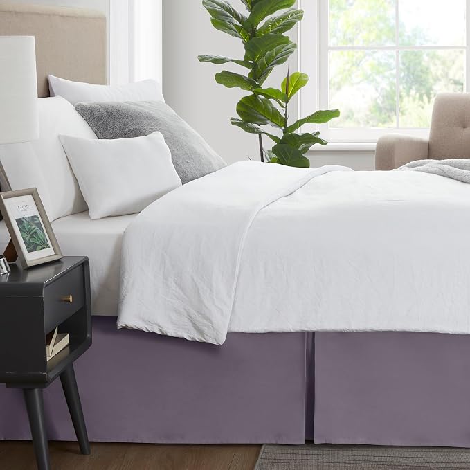 Nestl Grayish Purple Twin Bed Skirt - Image 3