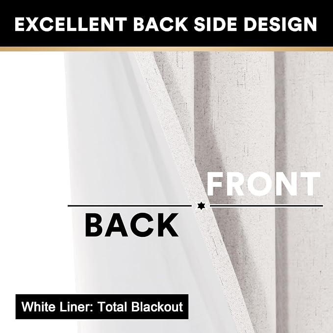 PrinceDeco Primitive Textured 100% Blackout Curtains - Image 5