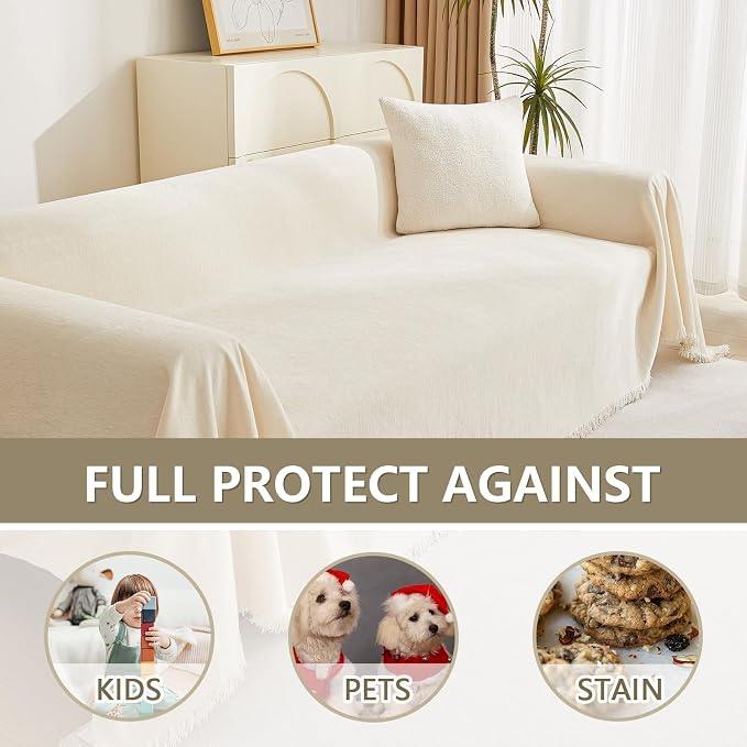 MYSKY HOME Sofa Covers Couch Cover Chenille Sofa Cover Sectional Couch Covers - Image 5