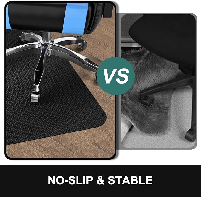 Office Chair Mat for Hard Floor, Unique Y-Shaped Pattern Floor Protector Rug - Image 3