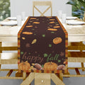 Happy Fall Pumpkin Table Runner, Linen Farmhouse Fall Table Runners, by Hliyty