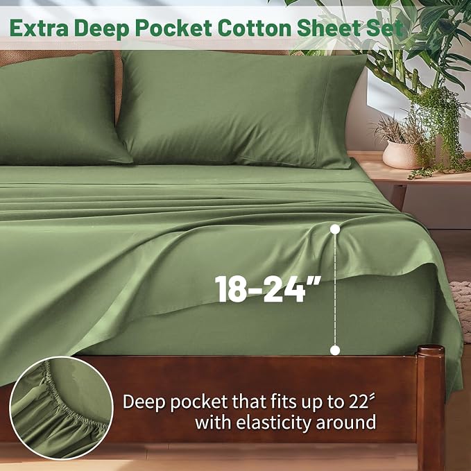 Extra Deep Pocket California King Sheets 18-24 Inch 1000 Thread Count 100% - Image 2