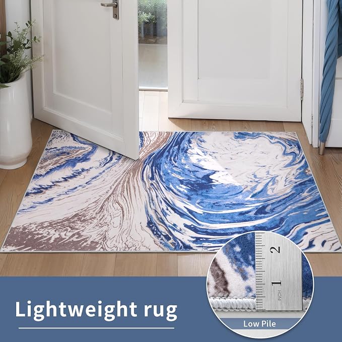 Ciicool Abstract Area Rug Indoor, 5x7 Swirl Washable Entryway Rug, Modern Soft - Image 5