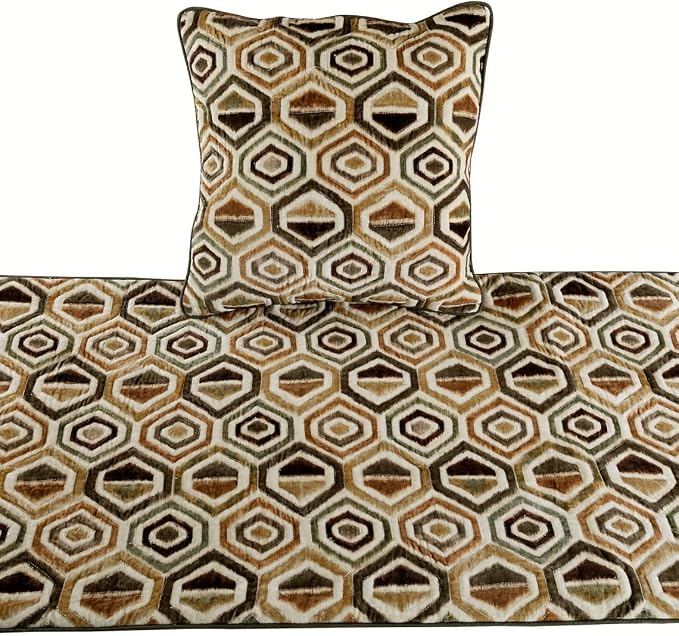 The HomeCentric Beige Bed Runner, Twin Size 53"x18" Decorative Bed Runner - Image 2