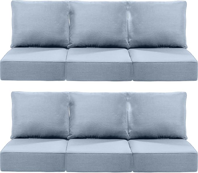 Luxury 24x24x6 Inch Outdoor Deep Seat Cushions Set of 6 by ACTREST