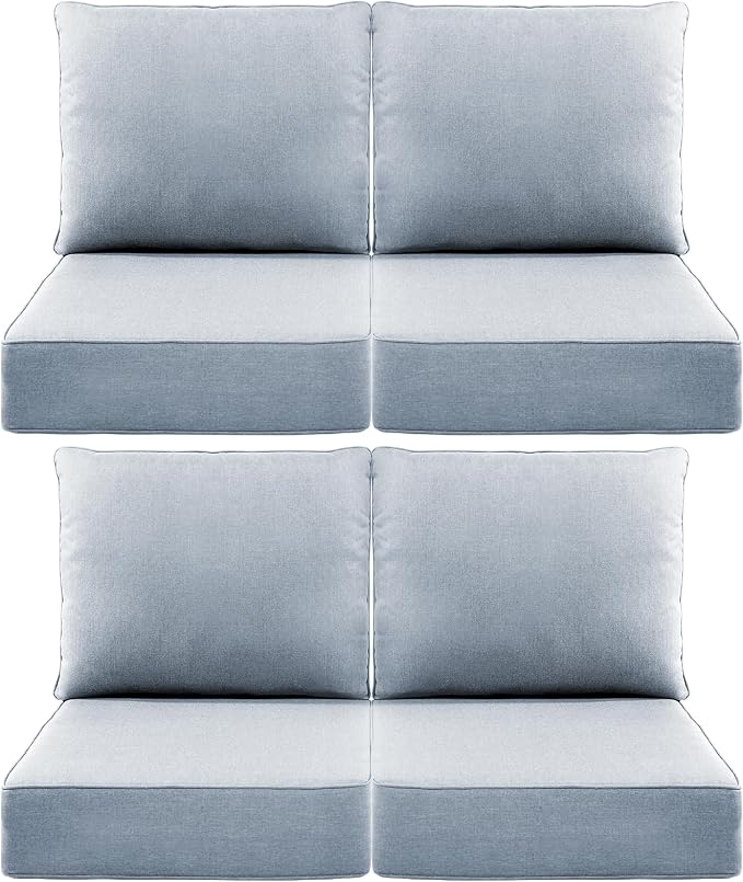 Luxury 6" Outdoor Cushions for Patio Furniture, Fade Resistant Couch Chair by Pugire