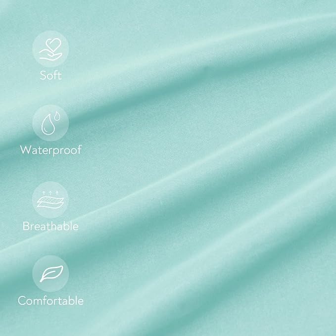 Waterproof Crib Sheets for Boys 2 Pack, Fitted Baby Crib Sheet Neutral 52" x - Image 3