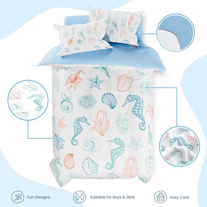 Kids Bedding Set for Girls Boys, Ultra Soft Microfiber Comforter Set Full Size - Image 2