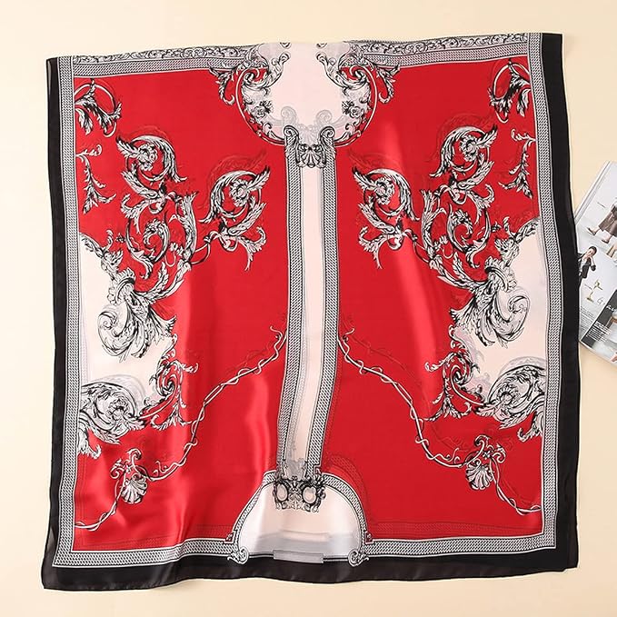 Fashion Scarves Scarf 100% Silk Feeling Scarf Silk Like Scarves Long - Image 4
