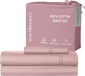 100% Natural Cotton Bed Sheets | 500 TC Single-Ply Sateen Weave Twin Sheets Set by MayilManor