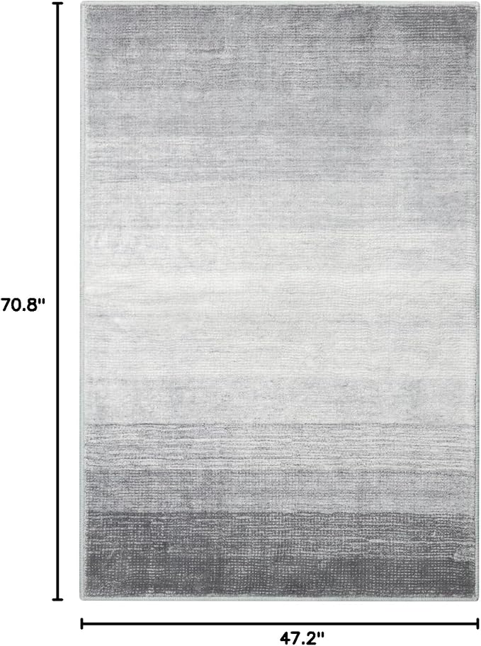 Wonnitar 4x6 Washable Grey Rug for Bedroom, Modern Ombre Area Rug for Living - Image 2