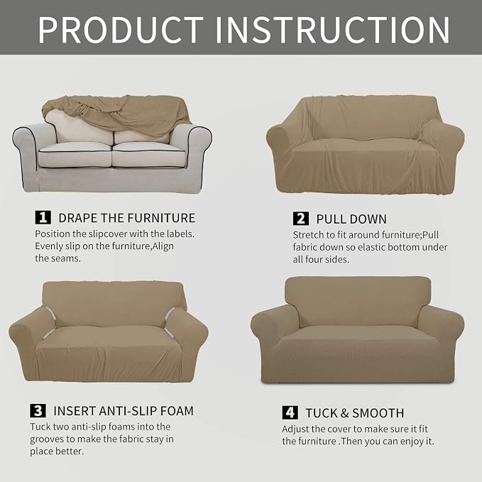Easy-Going Stretch Oversized Sofa Slipcover 1-Piece Sofa Cover Furniture - Image 5