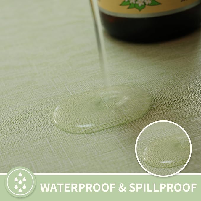 Rectangle Table Cloth, 100% Waterproof Tablecloth Oil Proof Spill Proof Vinyl - Image 2