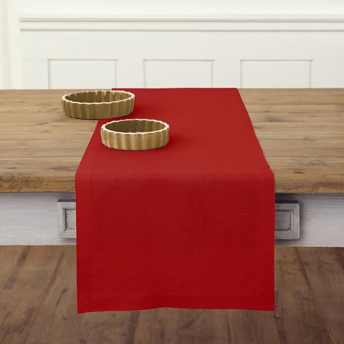 Solino Home Linen Red Table Runner 108 Inches Long by SolinoHome
