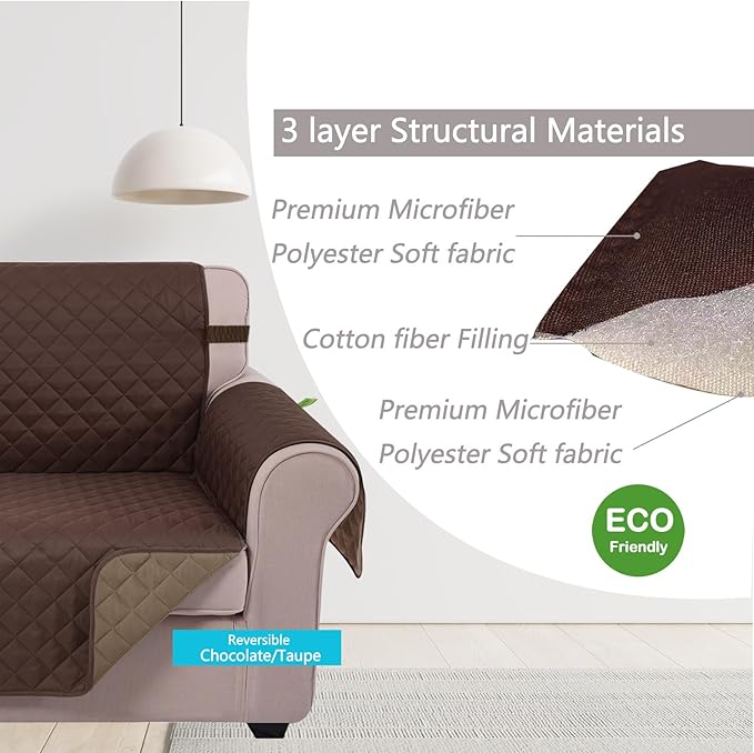 U-NICE HOME Large Sofa Cover Reversible Couch Cover - Image 4