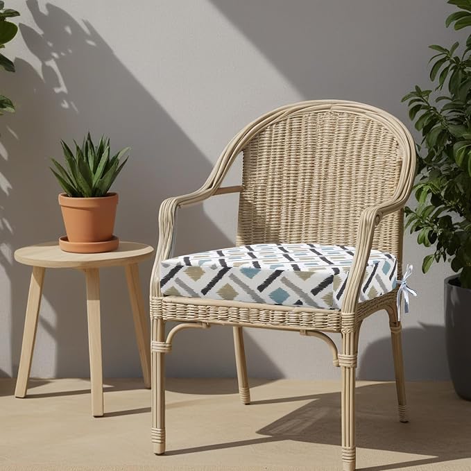 idee-home Outdoor Chair Cushions Set of 2, Thick 17" x 17" x 3" Outdoor Seat - Image 7