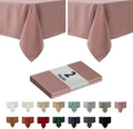 maxmill 2 Pack 60 x 84 Inch Faux Linen Textured Rectangle Tablecloth Water by maxmill