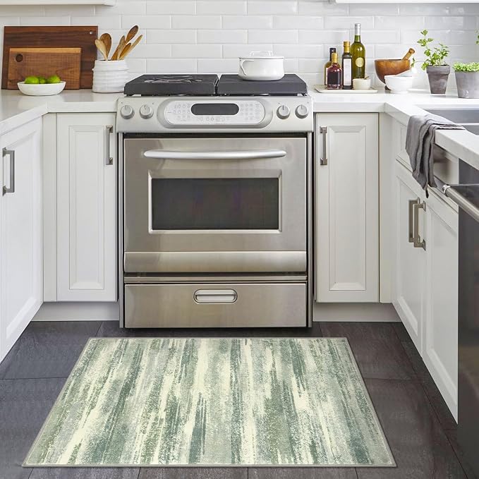 Modern Abstract Entryway Rug Indoor 2x3 Washable Rug Non-Slip Soft Small Area - Image 2