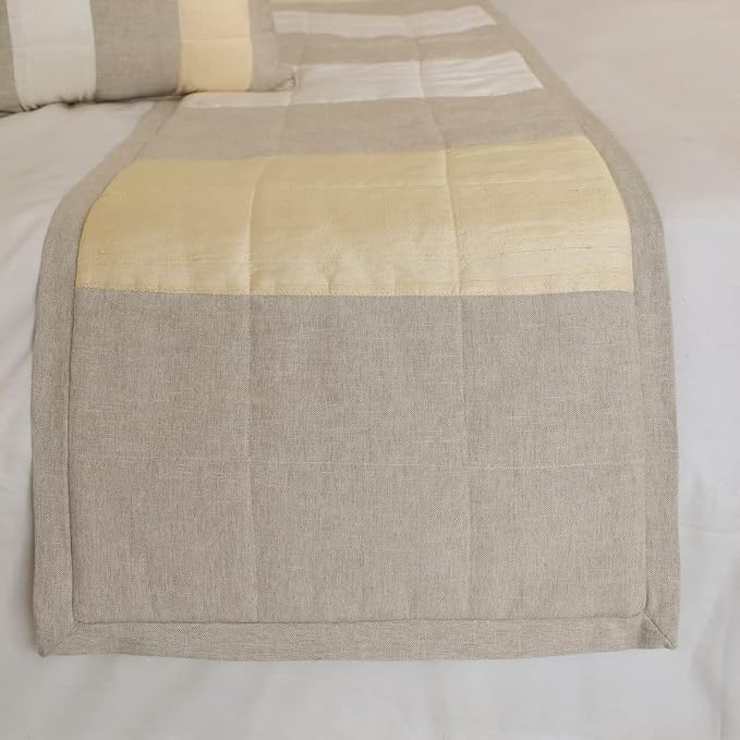 The HomeCentric King/Queen/Twin Beige Decorative King 90"x18" Bed Runner - Image 5
