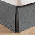 MIYE Pleated Waffle Weave Bed Skirt, Tailored Dust Ruffle 12 Inch Drop Easy Fit by MIYE