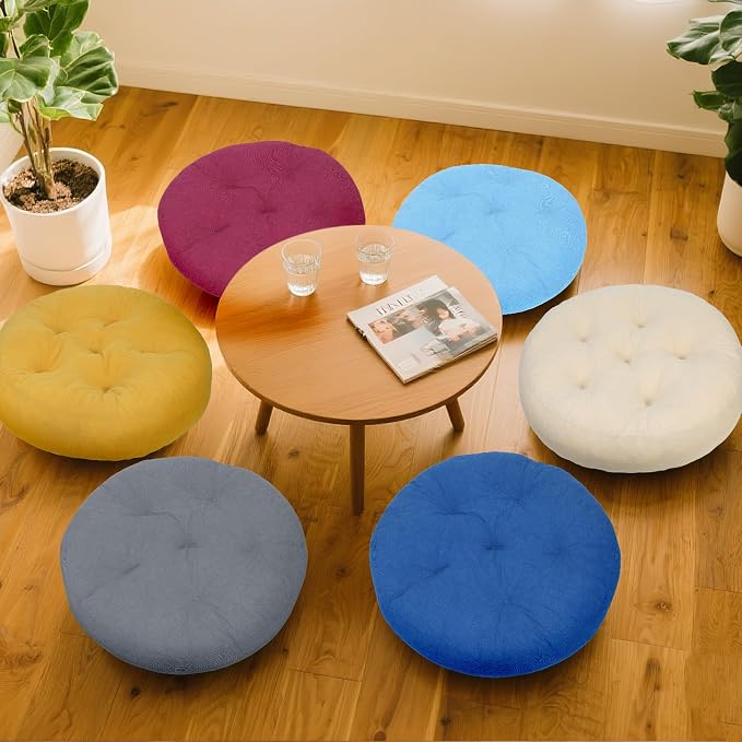 Meditation Floor Pillow Set of 2, Round Large Pillows Seating - Image 6