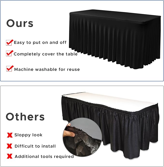 Nasitos Black Rectangle Tablecloths, 2 Pack - Image 5