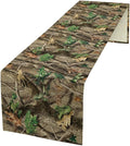 Forest Camouflage Table Runner, Camo Conifer Oak Branches Mossy Hunting Lodge by Unknown
