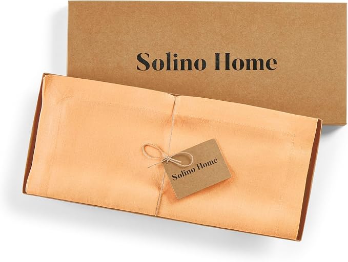 Solino Home Linen Peach Table Runner 48 Inches - Image 5