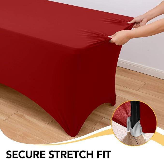 8-Pack Premium Red Spandex Tablecloths - Image 3