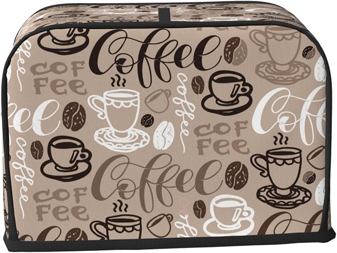Brown Coffee Pattern 2 Slice Toaster Cover, Waterproof Toaster Dust Cover Bread - Image 3