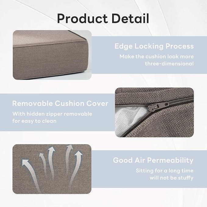 6" Thicker Outdoor Chair Cushion 3 Sets - Image 6