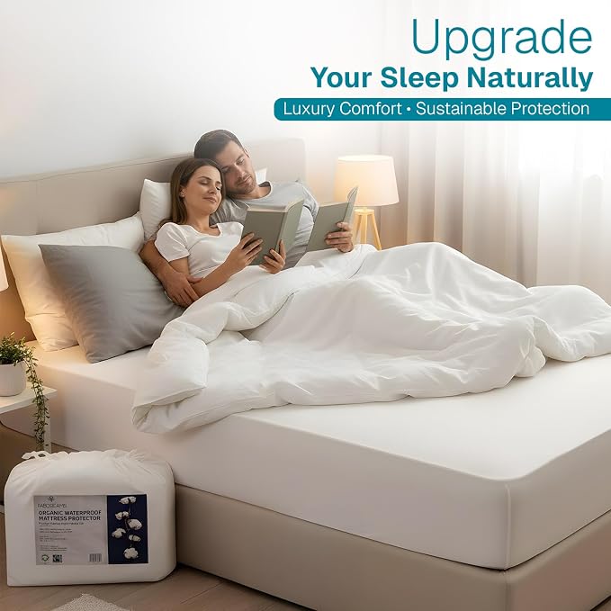 FABDREAMS Organic Waterproof Mattress Protector Queen Size|Queen Mattress - Image 9