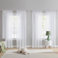 NICETOWN White Sheer Curtains 84 inches Long 4 Panels, 42 inch Wide Rod Pocket by NICETOWN