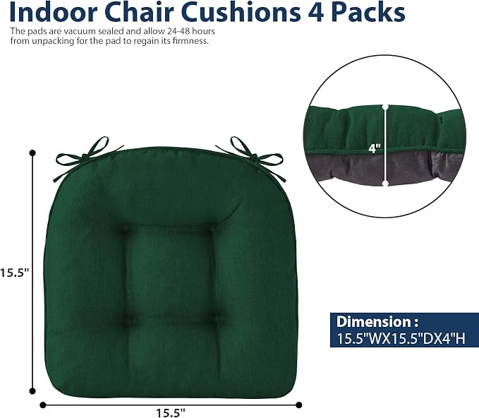 Chair Cushions for Dining Chairs, Seat Cushions for Kitchen Chairs, Indoor Seat - Image 2