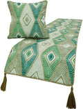 The HomeCentric King/Queen/Twin Green Designer Queen 74"x18" Bed Runner by TheHomeCentric