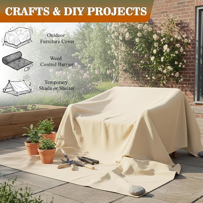 Drop Cloth for Painting Washable and Reusable Canvas Fabric for Furniture & - Image 4
